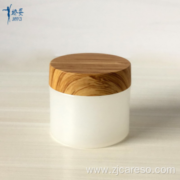 Cream Jar with Bamboo Water Transfer Printing Lid